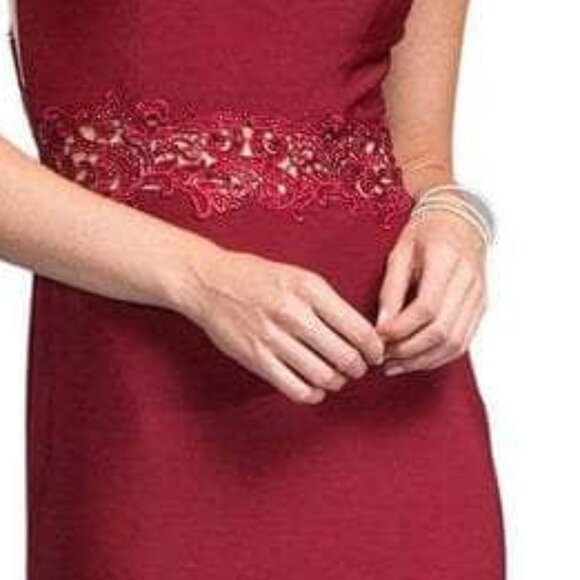 NWT Aspeed Design L1986 Sheer Embellished Prom Dress Red size S - Picture 5 of 8